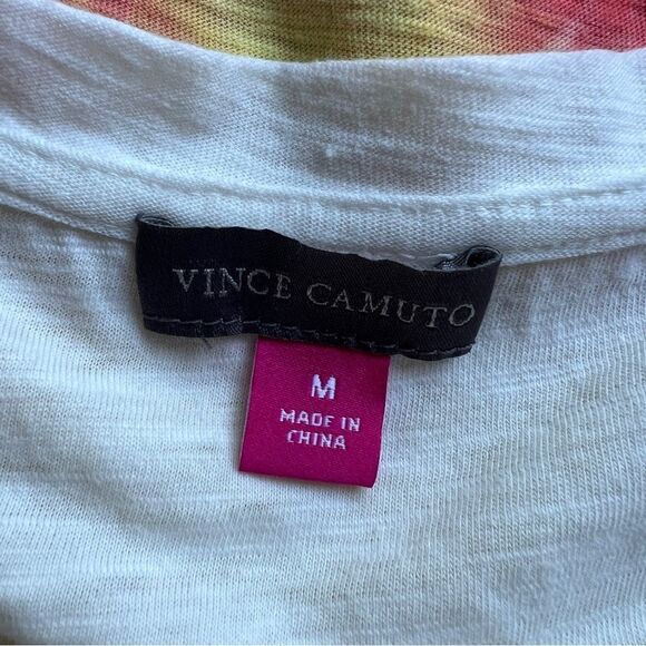 Vince Camuto Chevron Cotton Blend Tie Dye Tee in Passion Fruit Medium NWOT - Picture 6 of 6